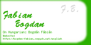 fabian bogdan business card