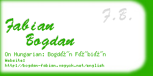 fabian bogdan business card